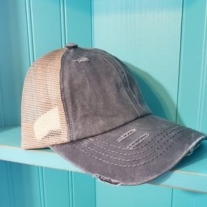 C.C Washed Denim with Crossed Elastic Band…